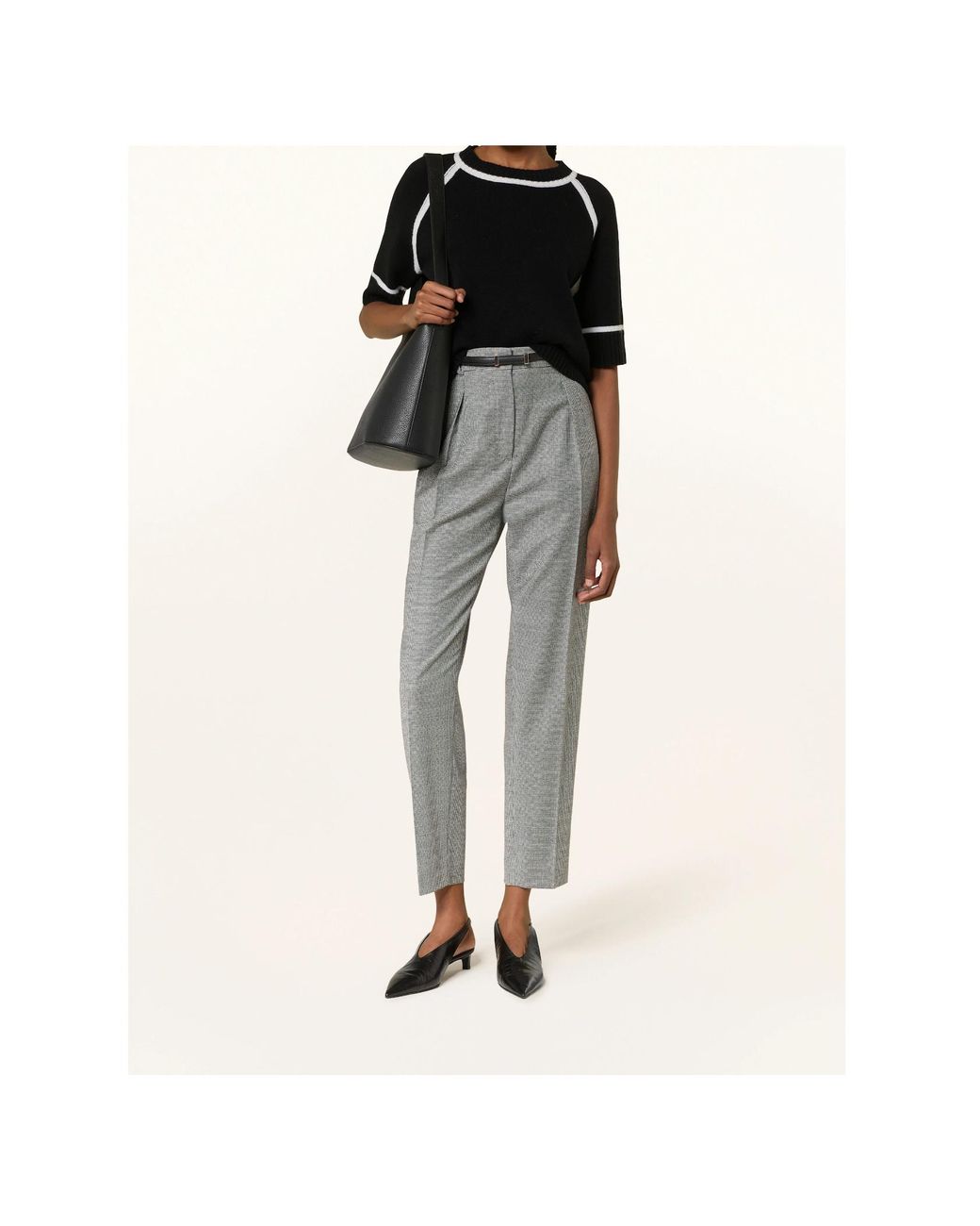 Max Mara Gray Casual Pants With Belt Loops