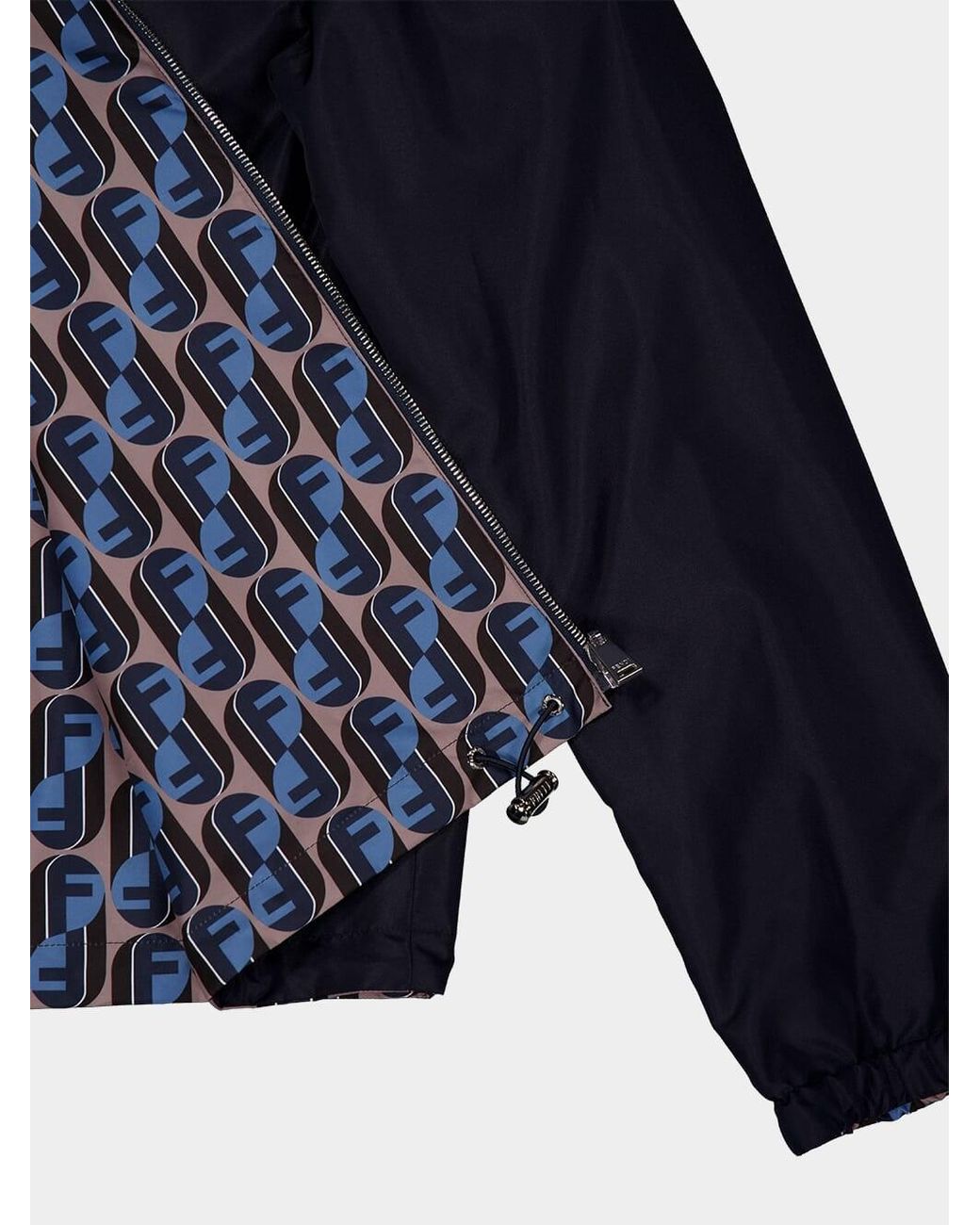 Fendi Blue Ff Appliqué Reversible Blouson for men