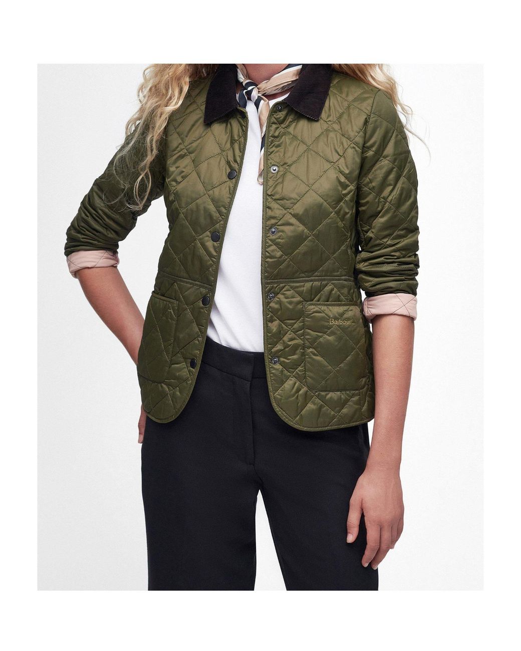 Barbour Green Quilted Long-Sleeved Casual Jacket