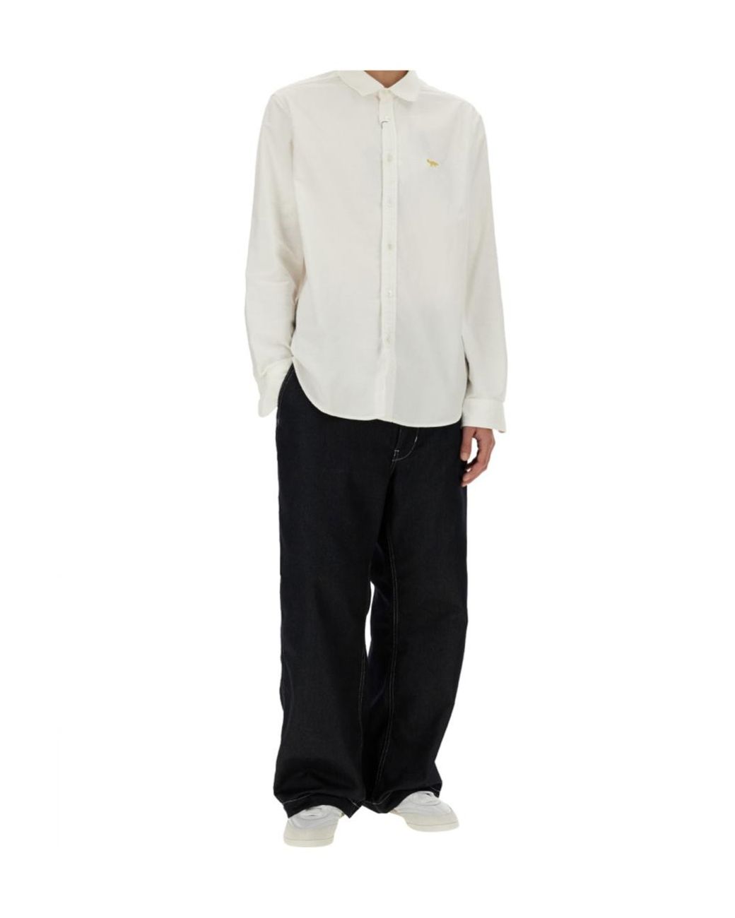Junya Watanabe White X Maison Kitsuné Logo-Embroidered Shirt for men
