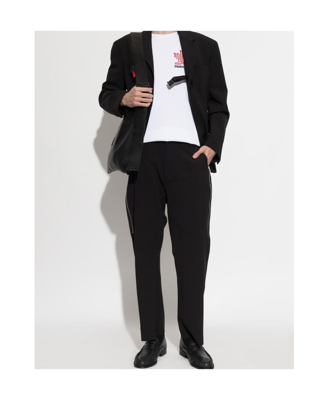 DSquared² Black Straight-Leg Zip Detail Pants for men