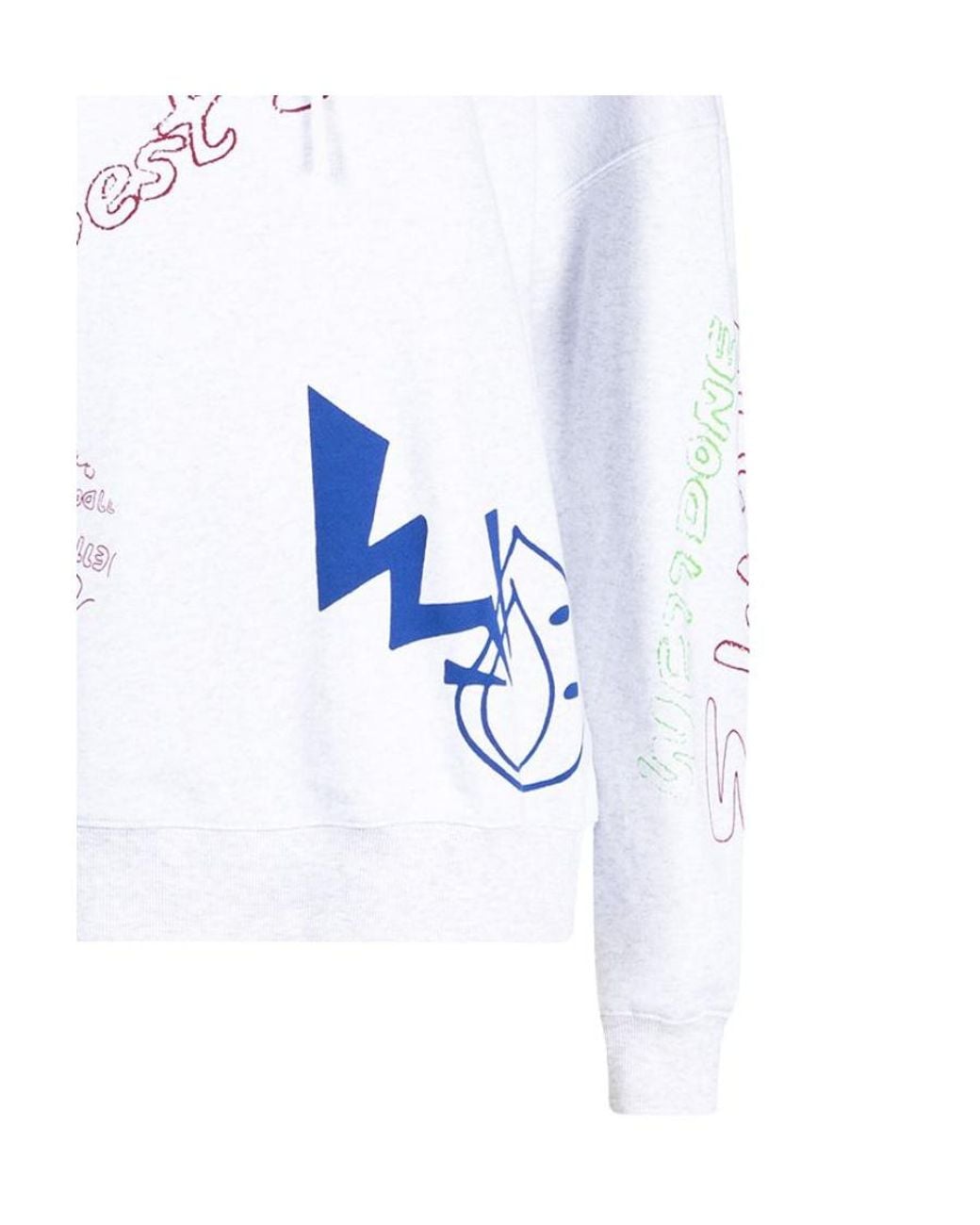 we11done White Graffiti Print Hoodie for men