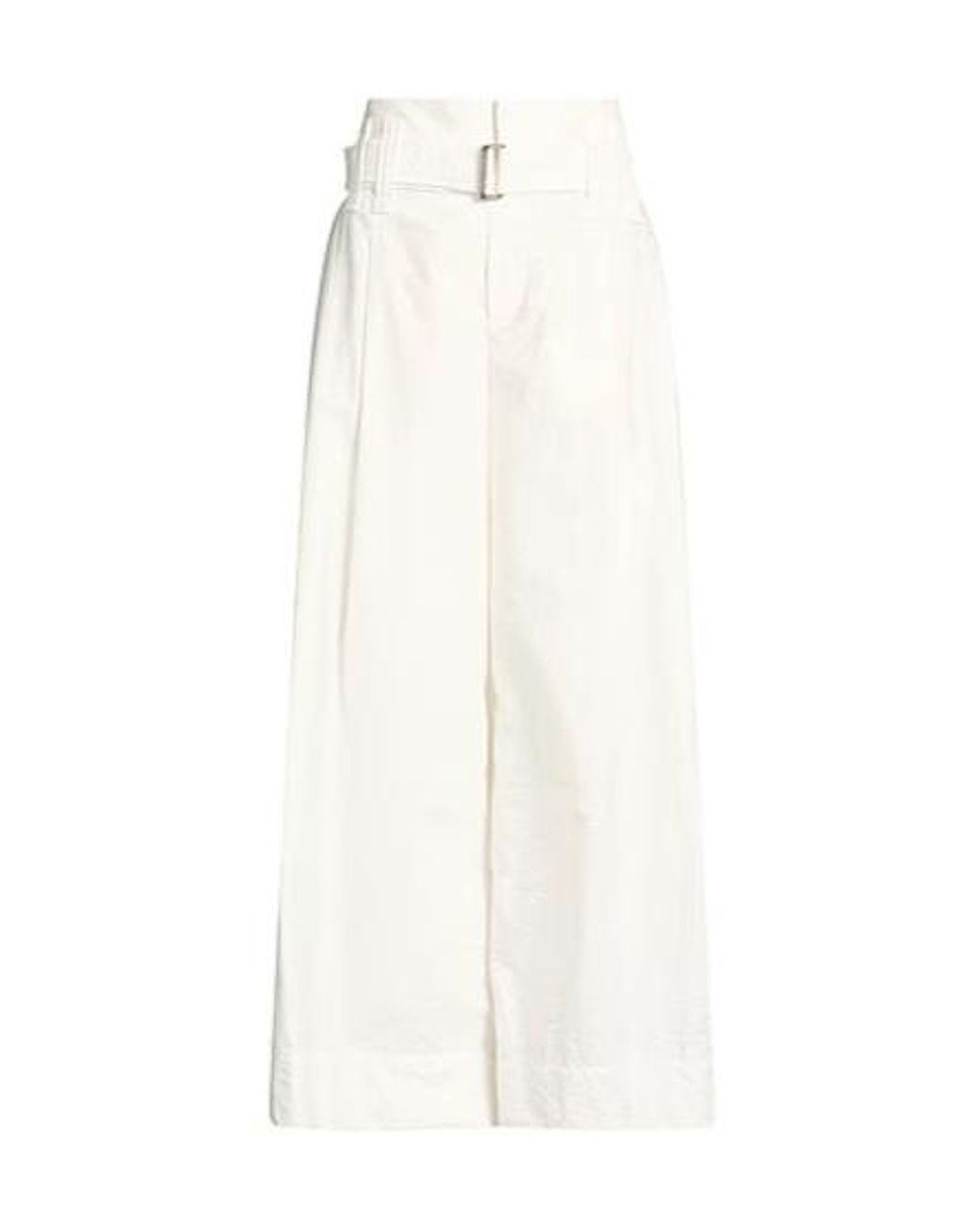 Brunello Cucinelli White Solidcolor Wideleg Trousers