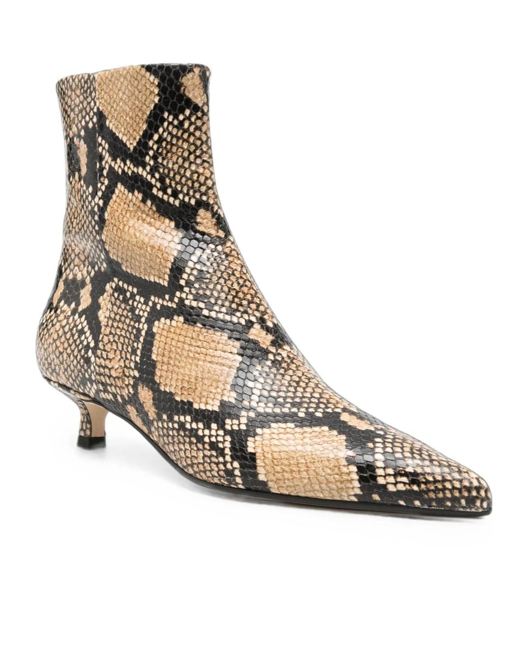 Aeyde Natural Sofie Snakeskin-Effect Leather Ankle Boots