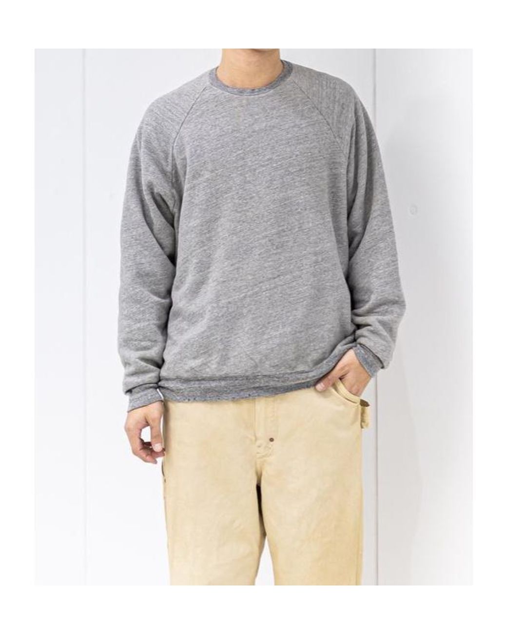 A.PRESSE Gray Retro Lightweight Reversible Sweatshirt for men