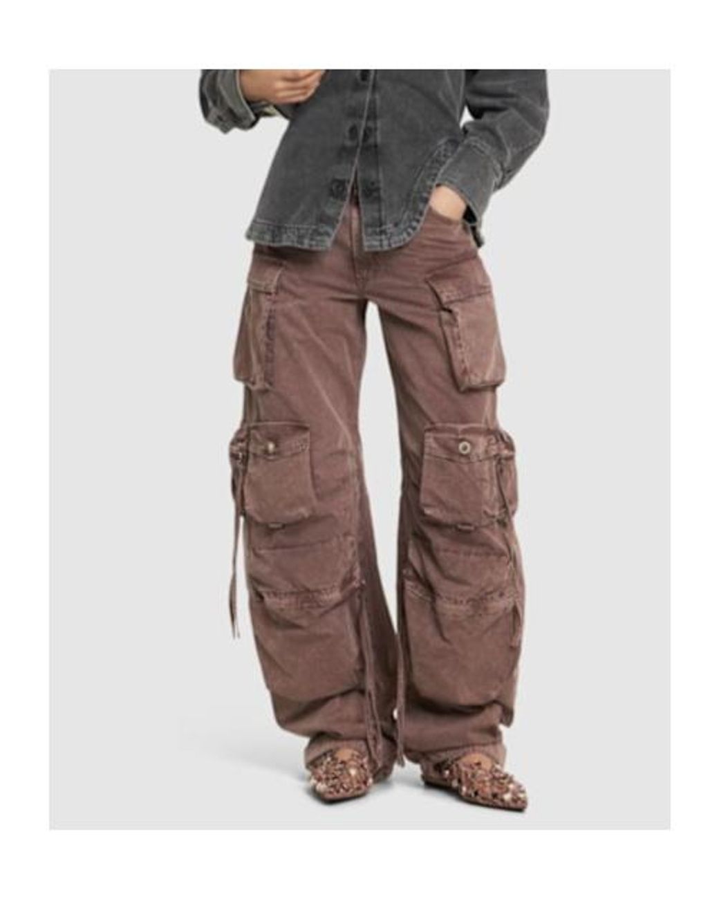 The Attico Brown Belt-Loop Jeans