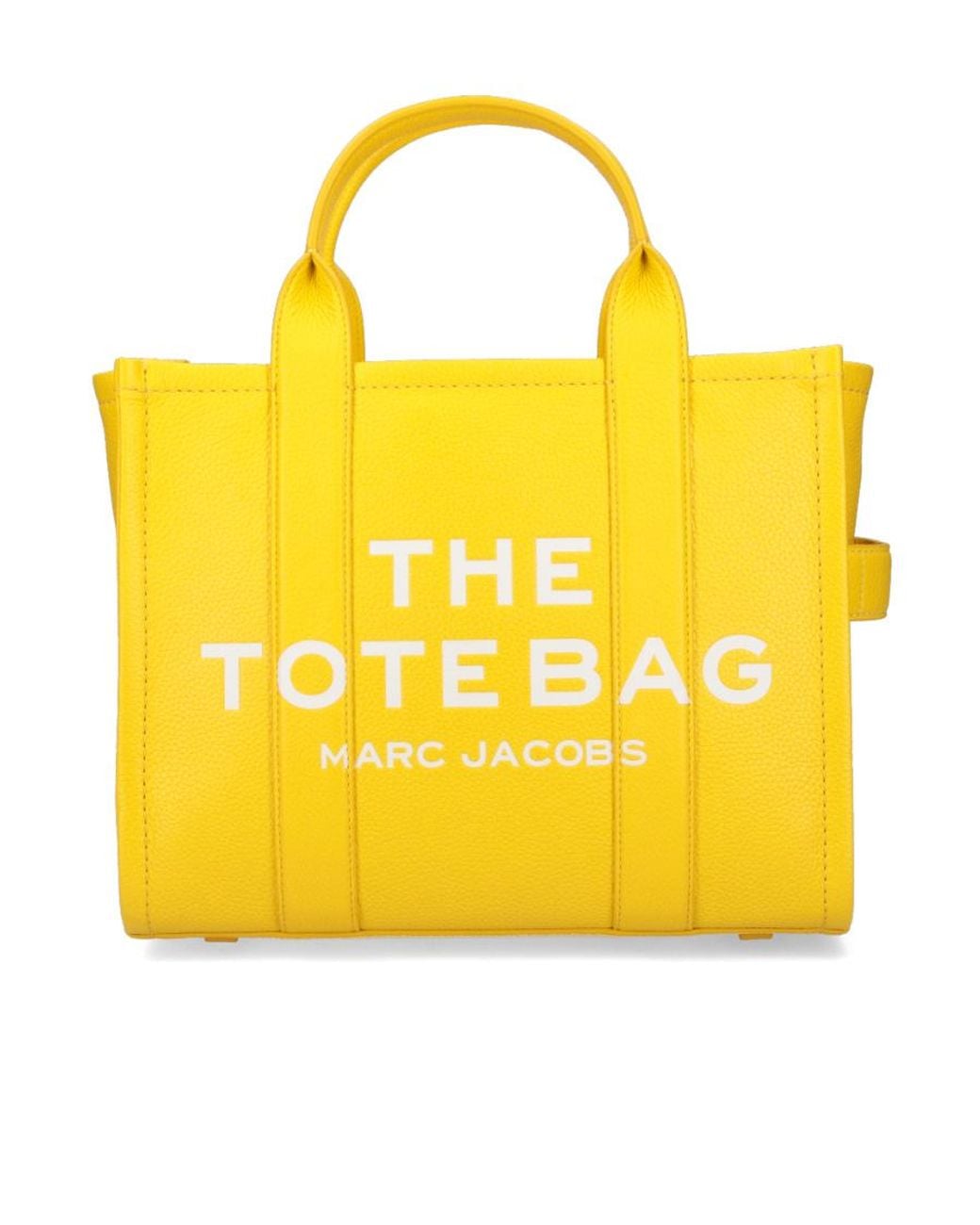 Marc Jacobs Yellow Logo Embossed Medium Tote Bag