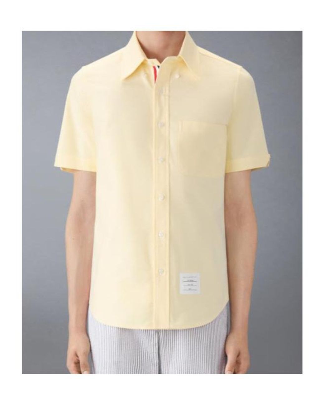 Thom Browne Natural Patch-Pocket Short-Sleeve Shirt for men