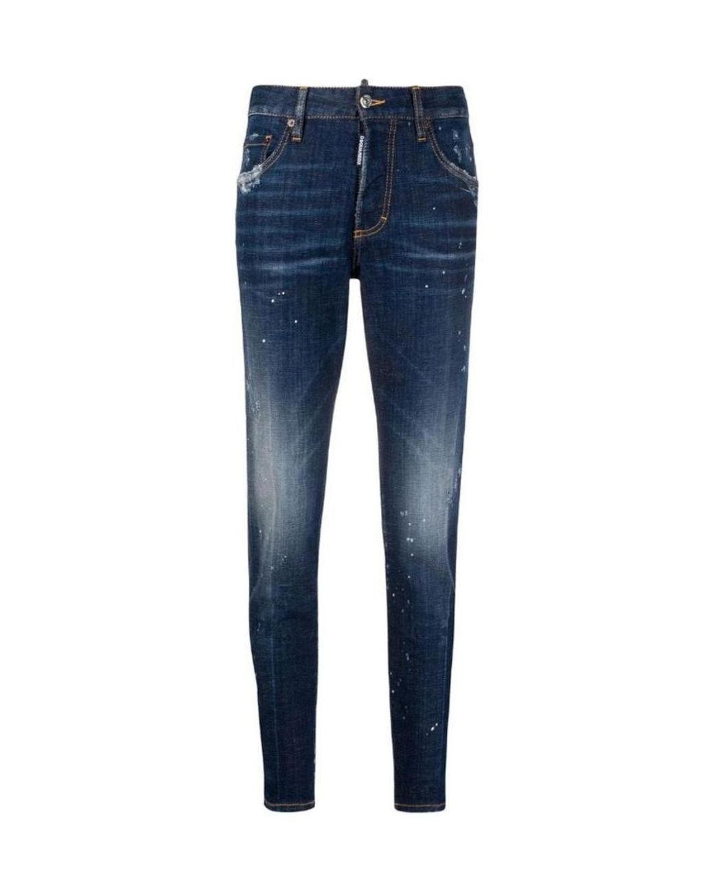 DSquared² Blue Distressed Slim-Fit Jeans