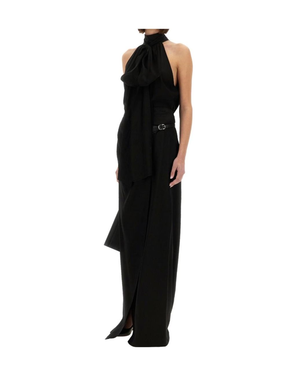 Tom Ford Black Sleeveless Lavalliere Blouse