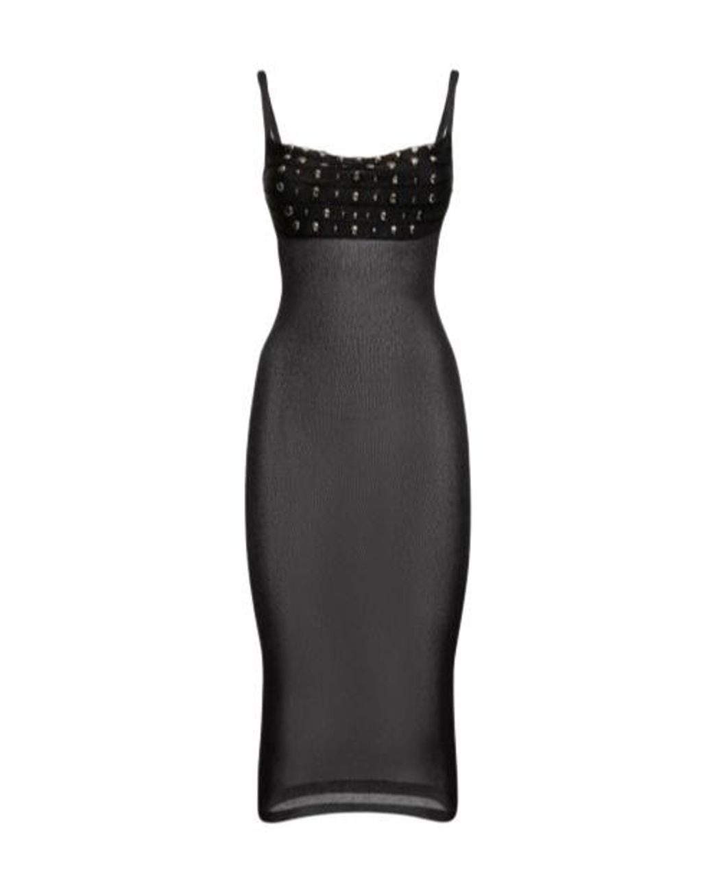 Alessandra Rich Black Knitted Mid-Length Dress