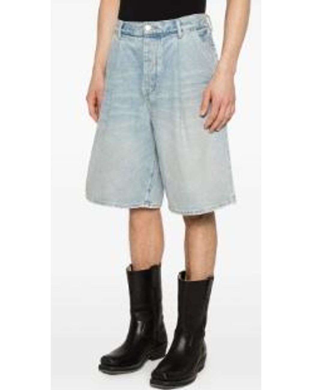 Purple Brand Blue Denim Shorts With Belt Loops for men