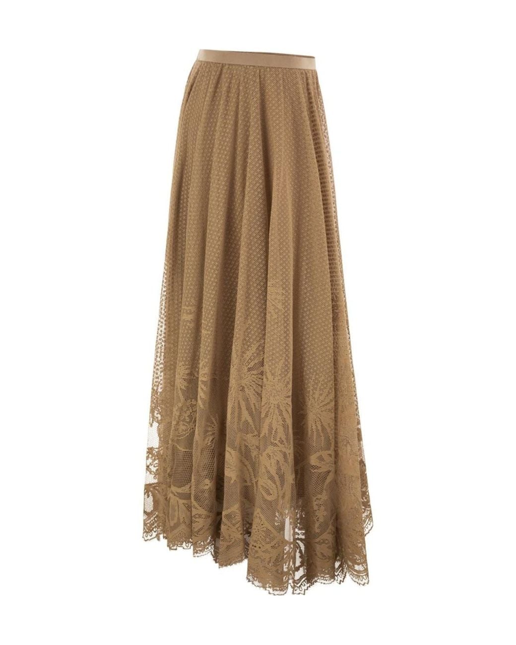 Fabiana Filippi Natural Long Lace Skirt