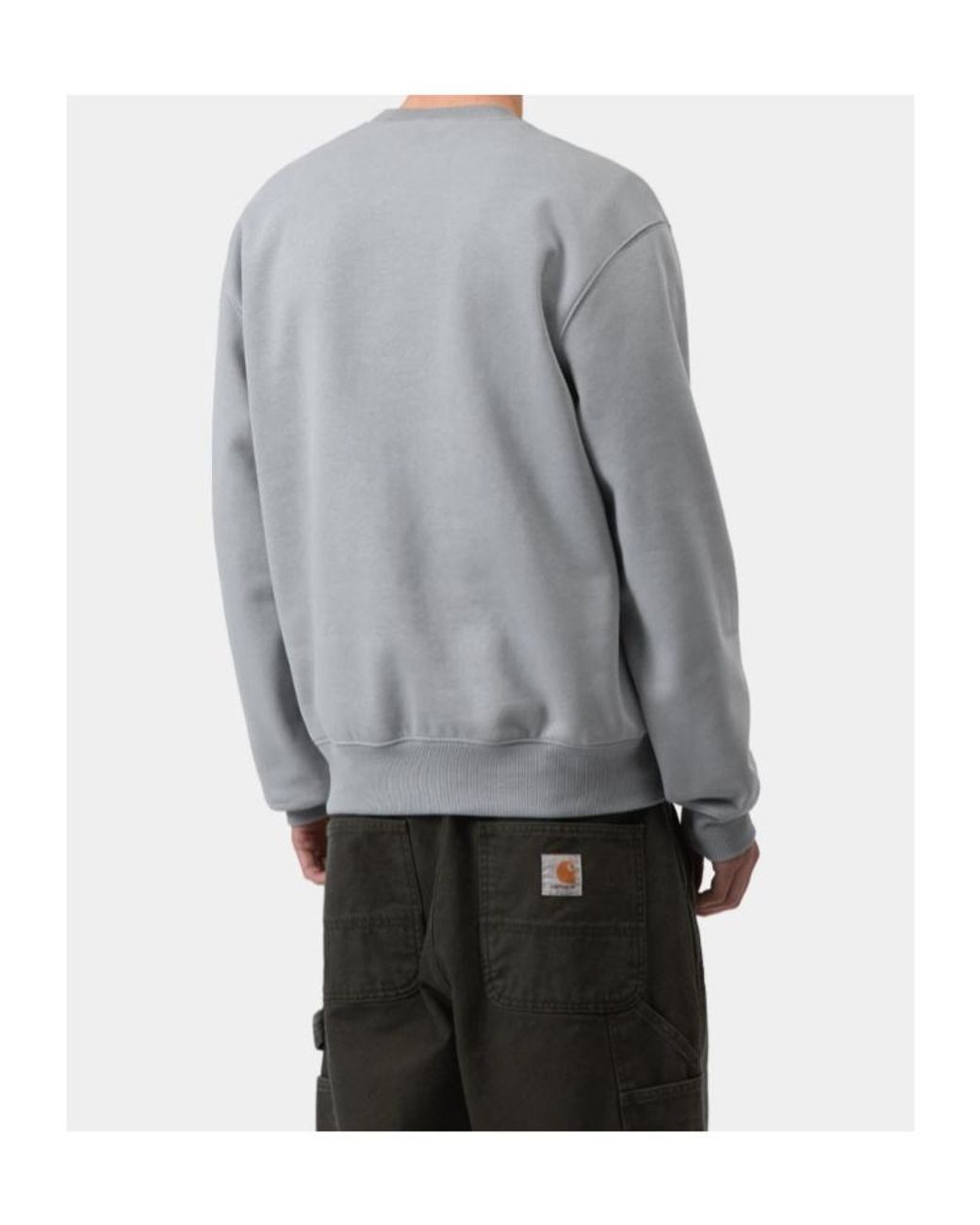 Carhartt Gray Logo Crewneck Sweatshirt for men