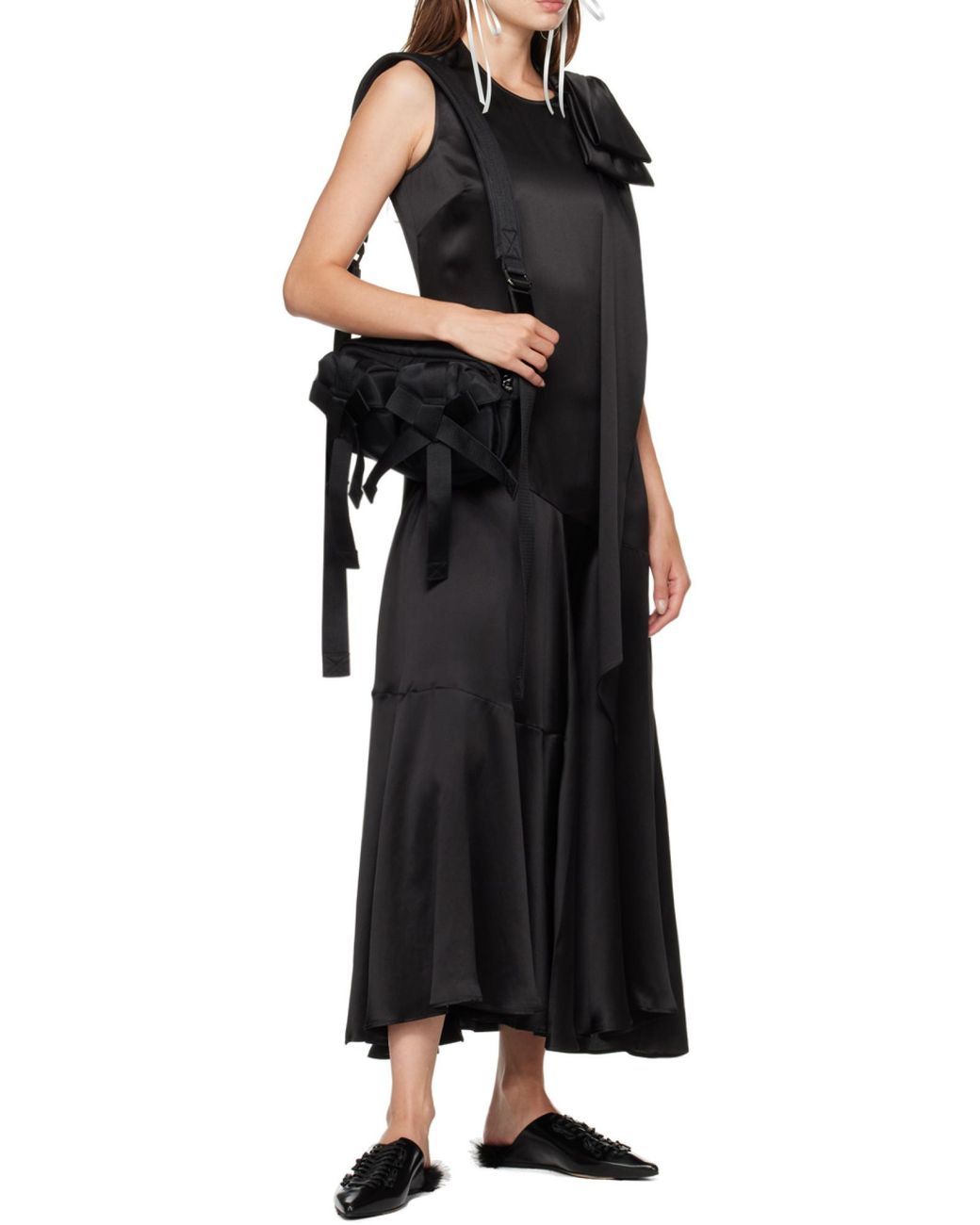 Simone Rocha Black Classic Bow Crossbody Bag