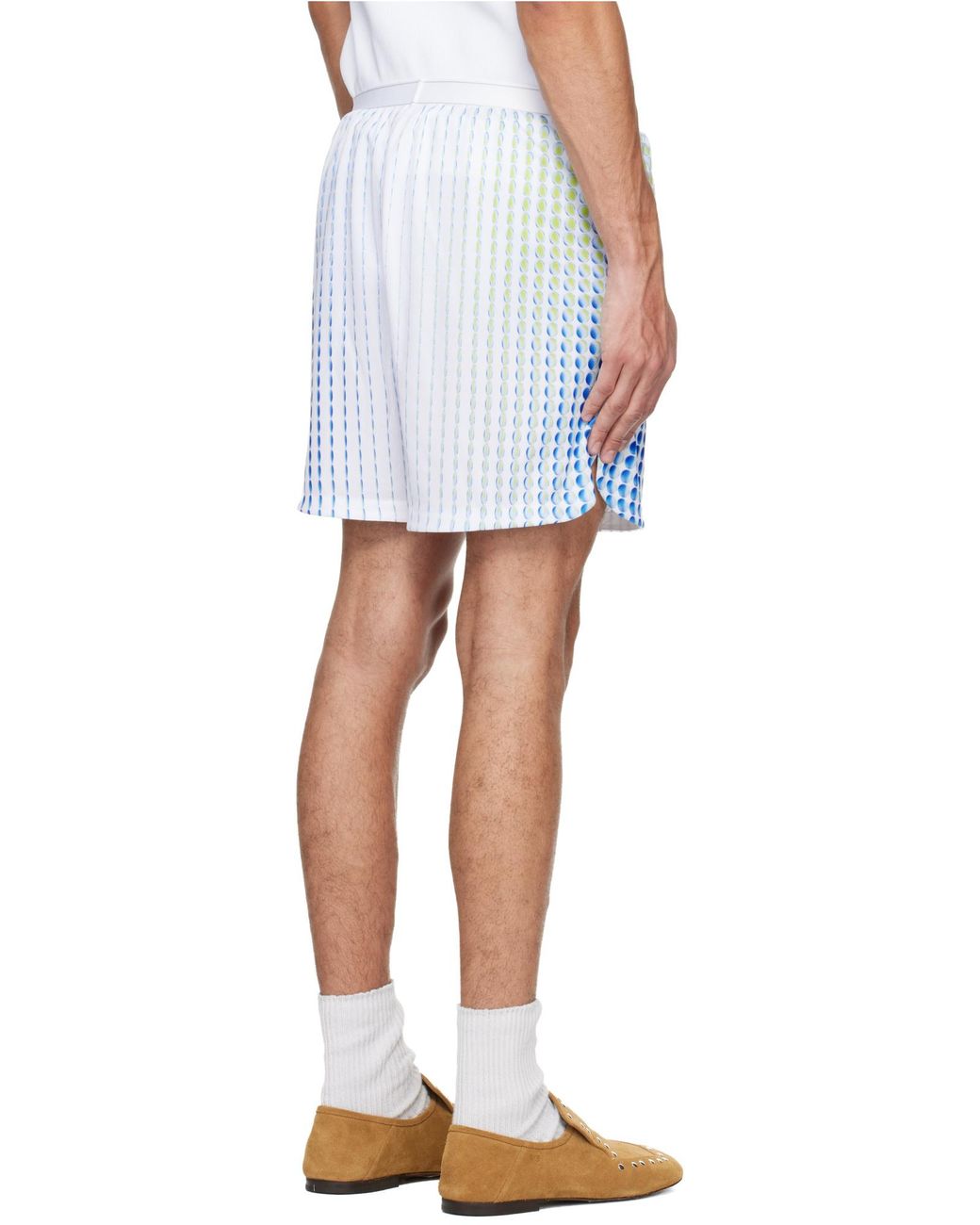 Casablanca Blue Geometric Print Technical Shorts for men
