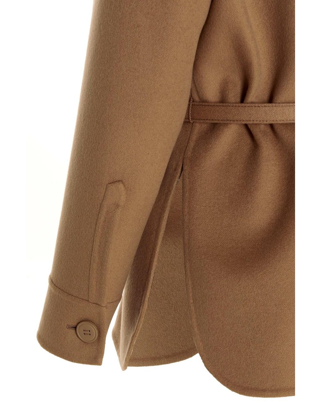 Fendi Natural Logo Plaque Belted Jacket