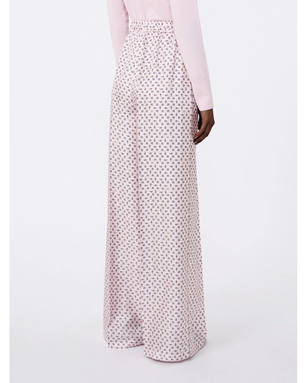 Max Mara Pink Vischio All-Over Printed Trousers