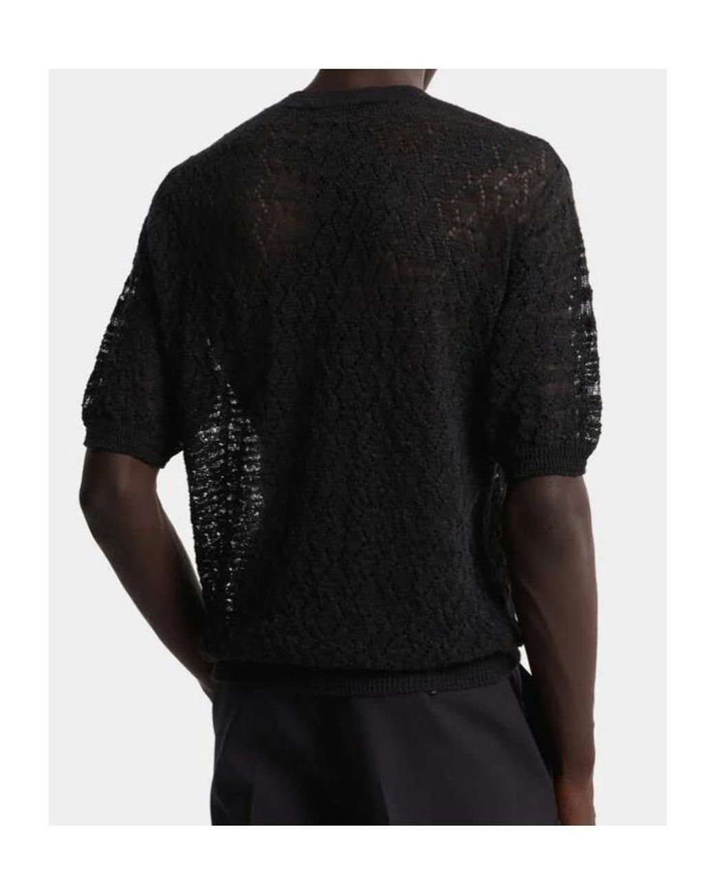 DSquared² Black T-Shirt Perforated for men