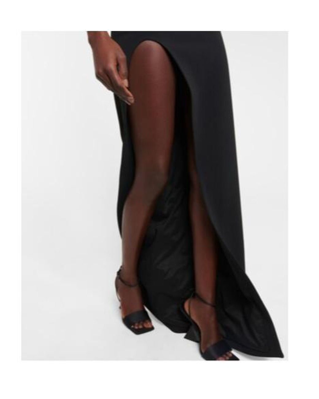 David Koma Black Mesh-Paneled Gown