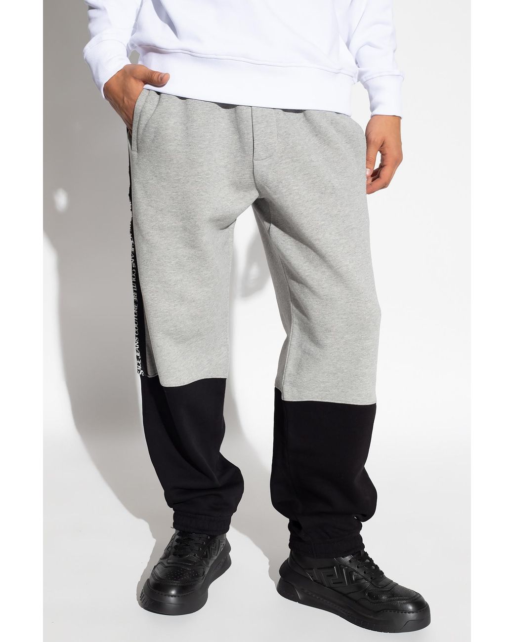 Versace Jeans White Couture Two-Tone Track Pants for men