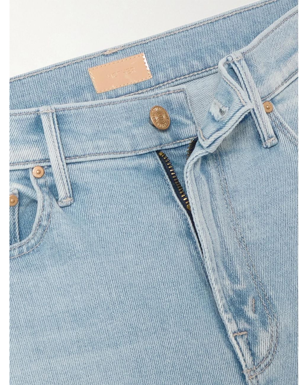 Mother Blue High-Rise Wide-Leg Jeans