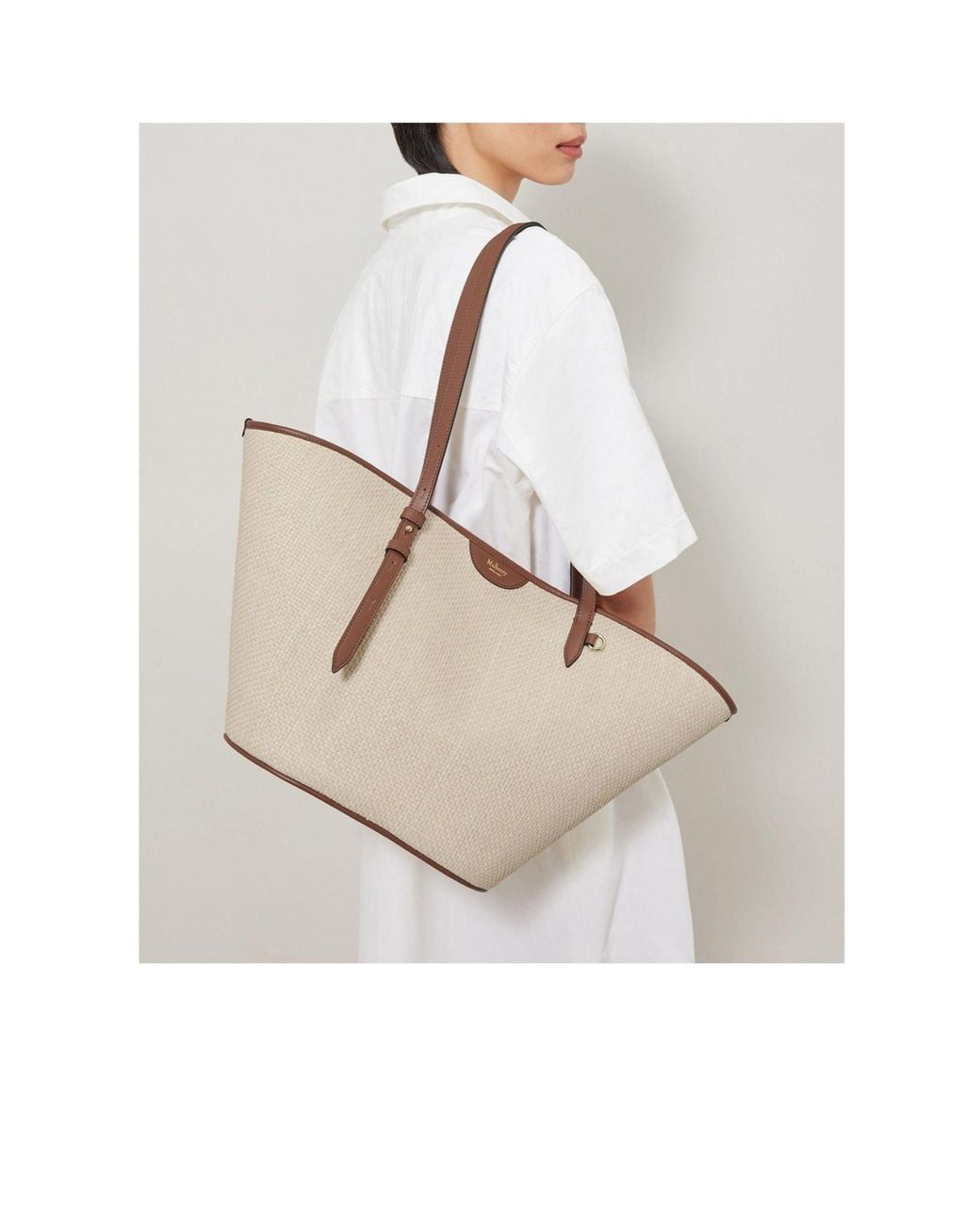 Mulberry Natural Straw Tote Bag