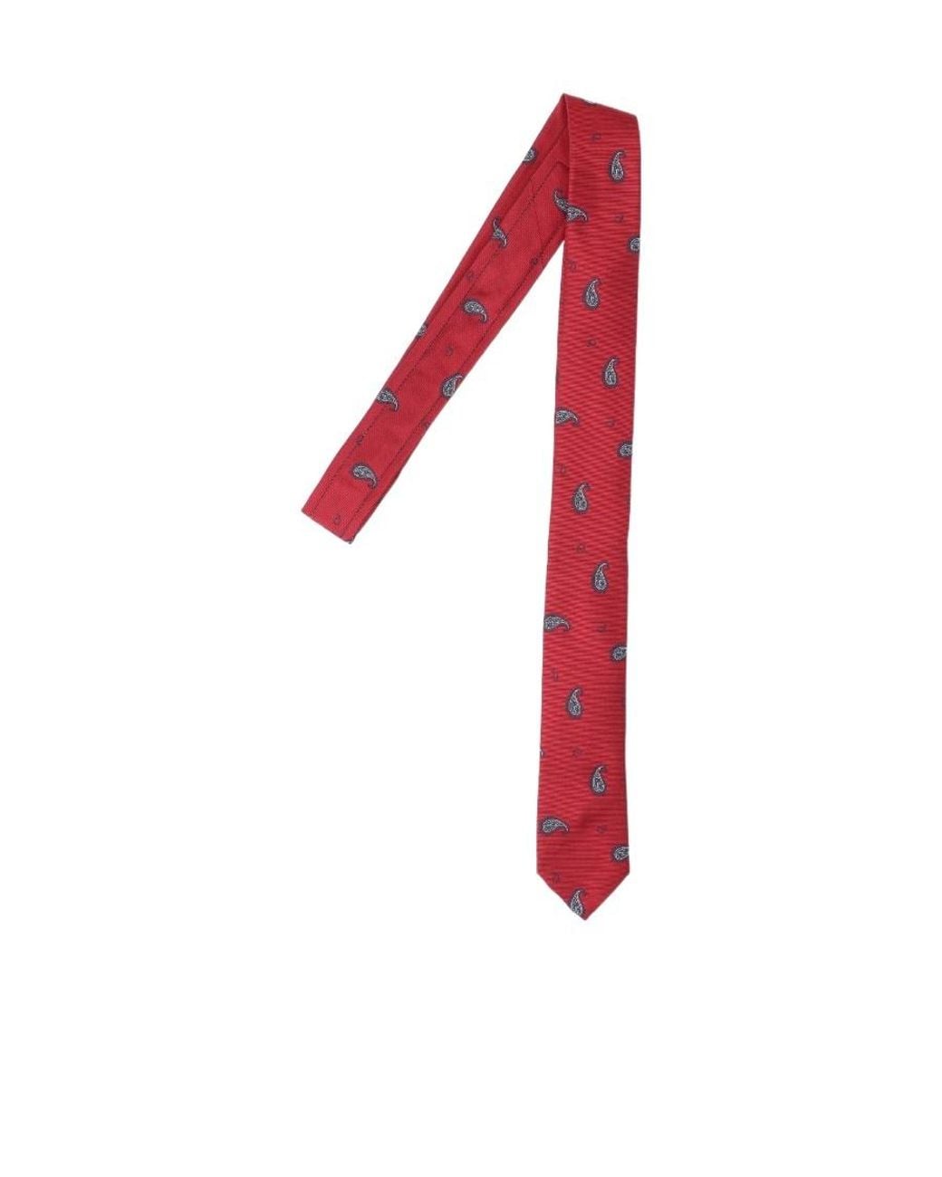 Thom Browne Red Paisley Tie for men