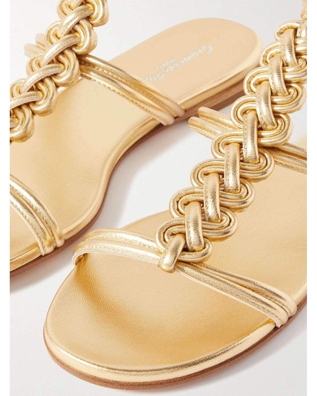 Gianvito Rossi Metallic Capura Flat Sandals