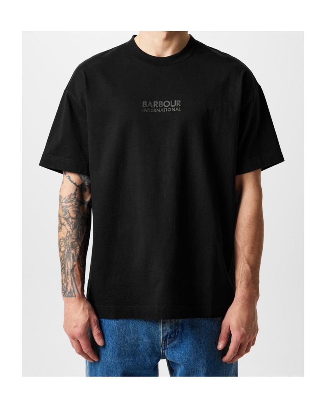 Barbour Black Oversized Collins T-Shirt for men