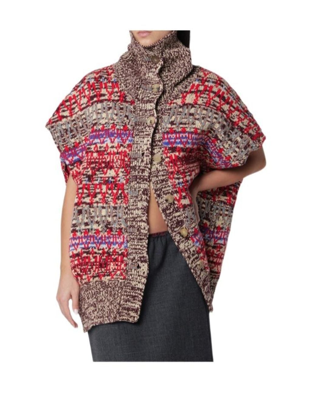 Dries Van Noten Red Knitted Cardigan