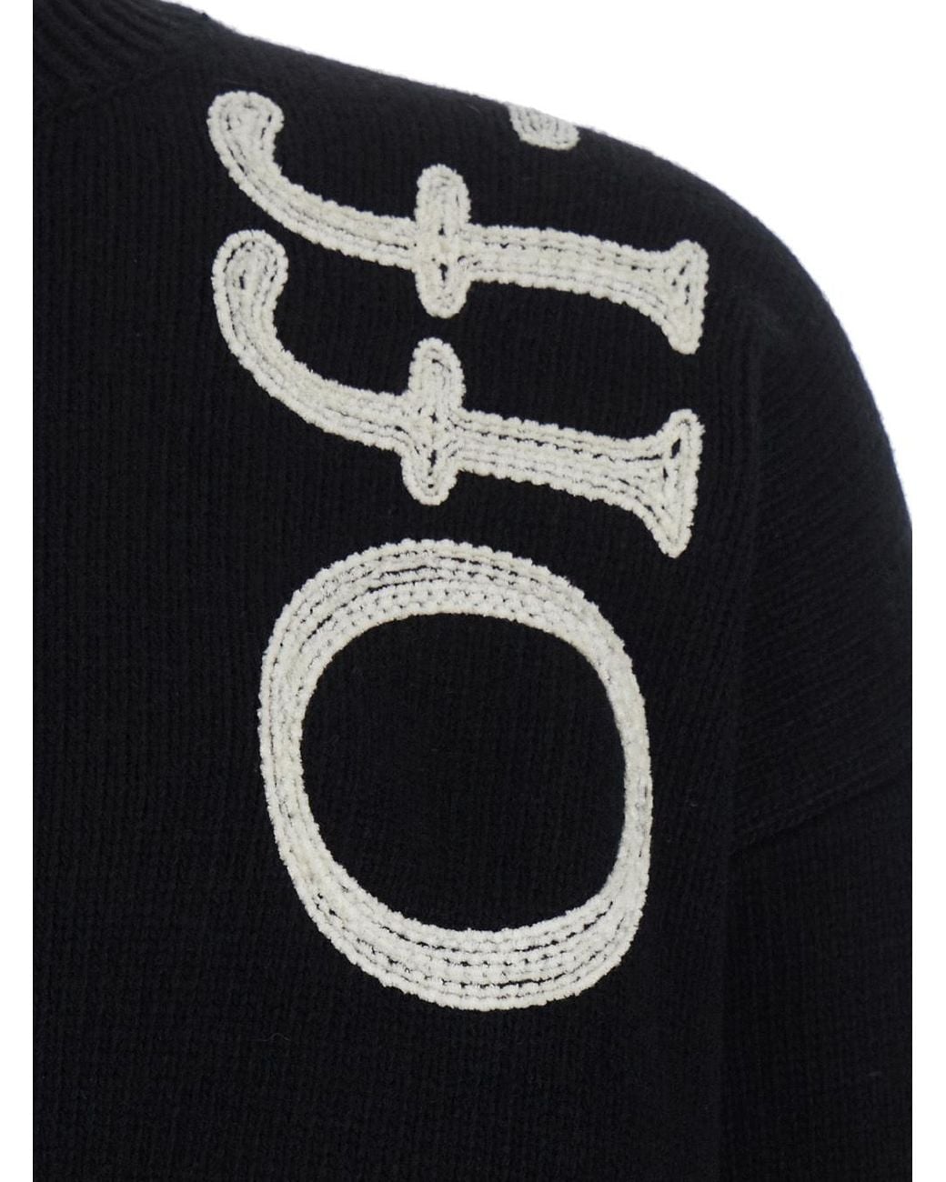 Off-White c/o Virgil Abloh Blue Logo Detailed Knitted Sweater for men