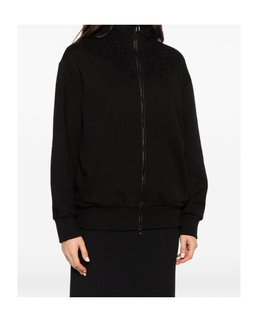 Ermanno Scervino Black Zip-Up Hoodie