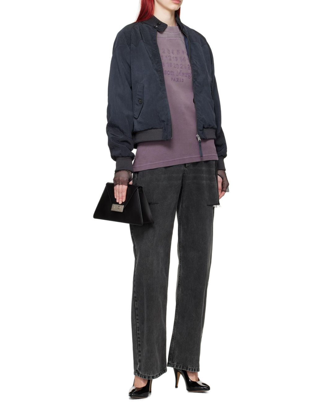 Maison Margiela Gray High Waist Cut-Out Jeans