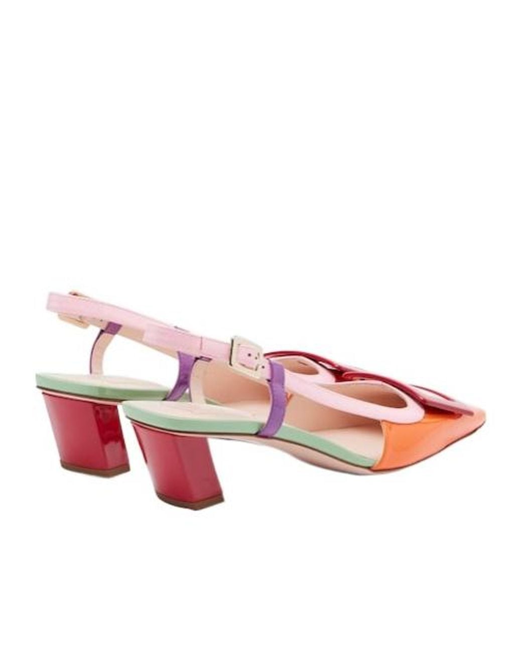 Roger Vivier Pink Leather Slingback Pumps