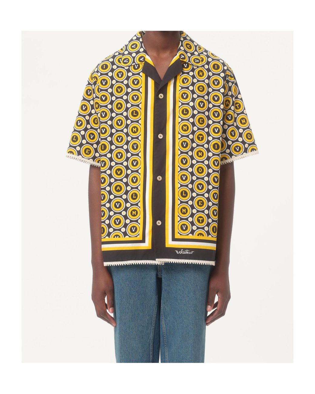 Valentino Metallic Bulles Royales Short-Sleeved Shirt for men
