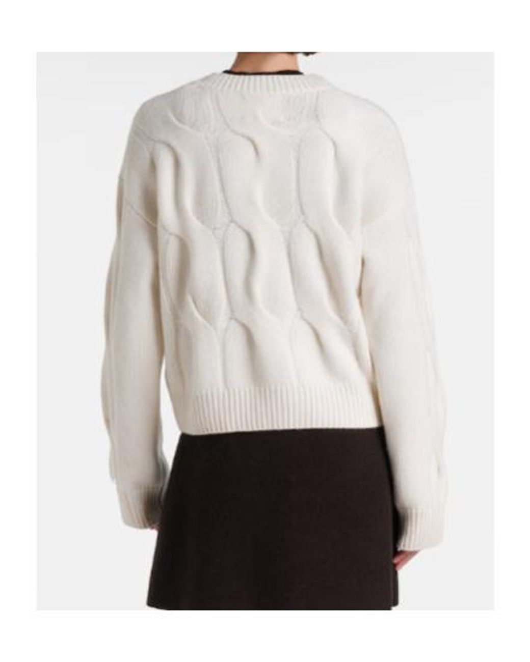 Lisa Yang White Sammie Cable-Knit Cashmere Sweater