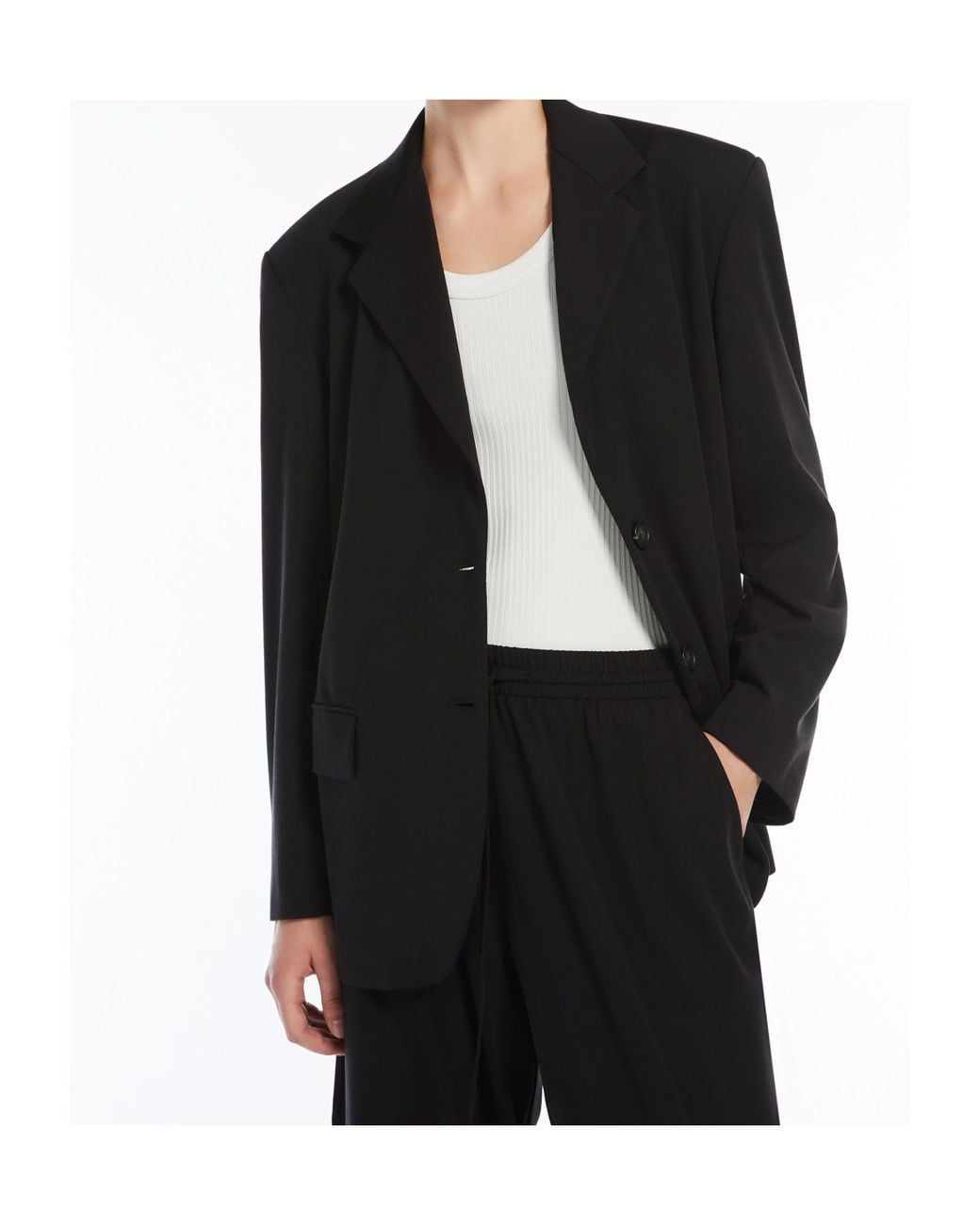 Weekend by Maxmara Black Ebano Single-Breasted Tailored Blazer