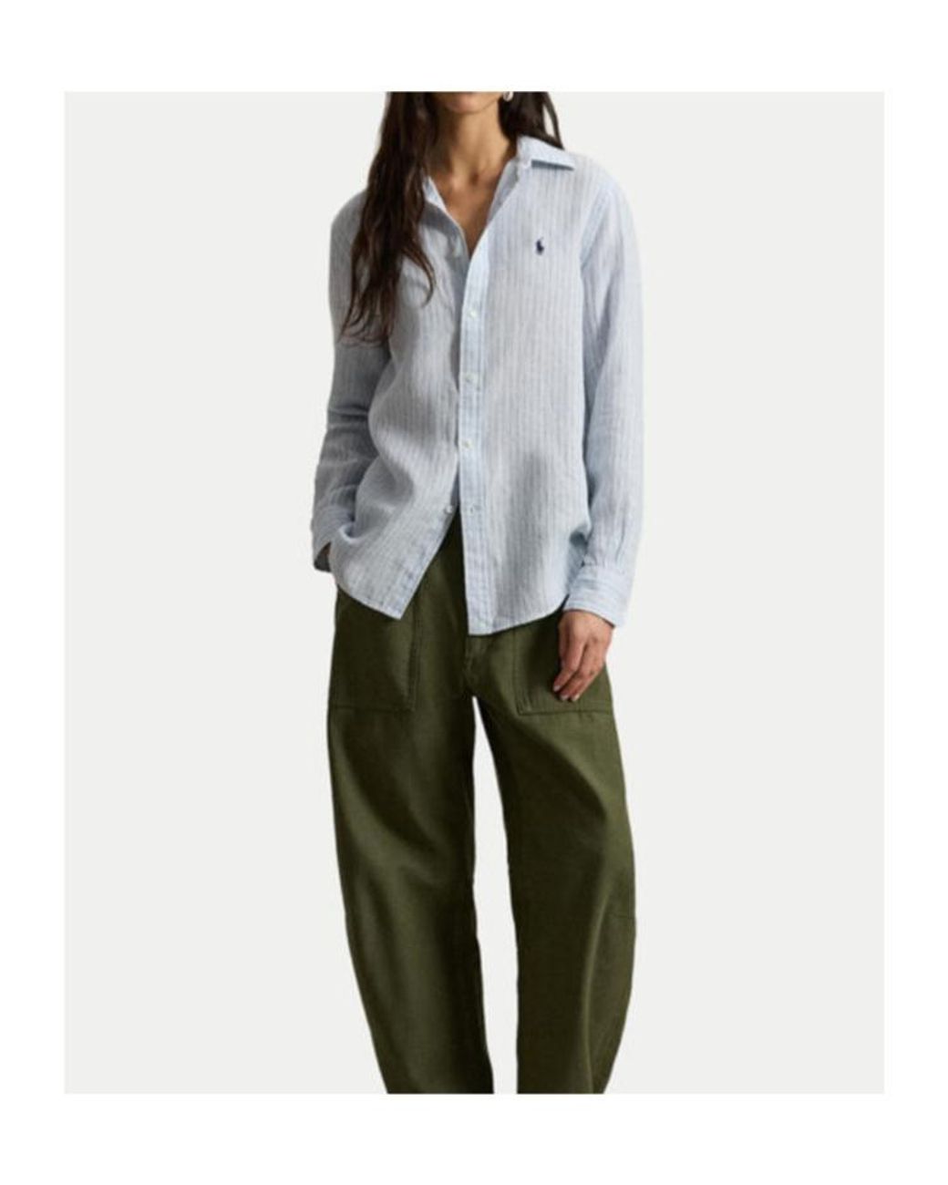 Ralph Lauren Blue Polo Striped Button-Up Shirt