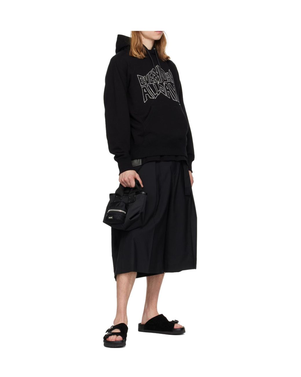 Sacai Black X Geoff Mcfetridge Graphic-Print Hoodie for men