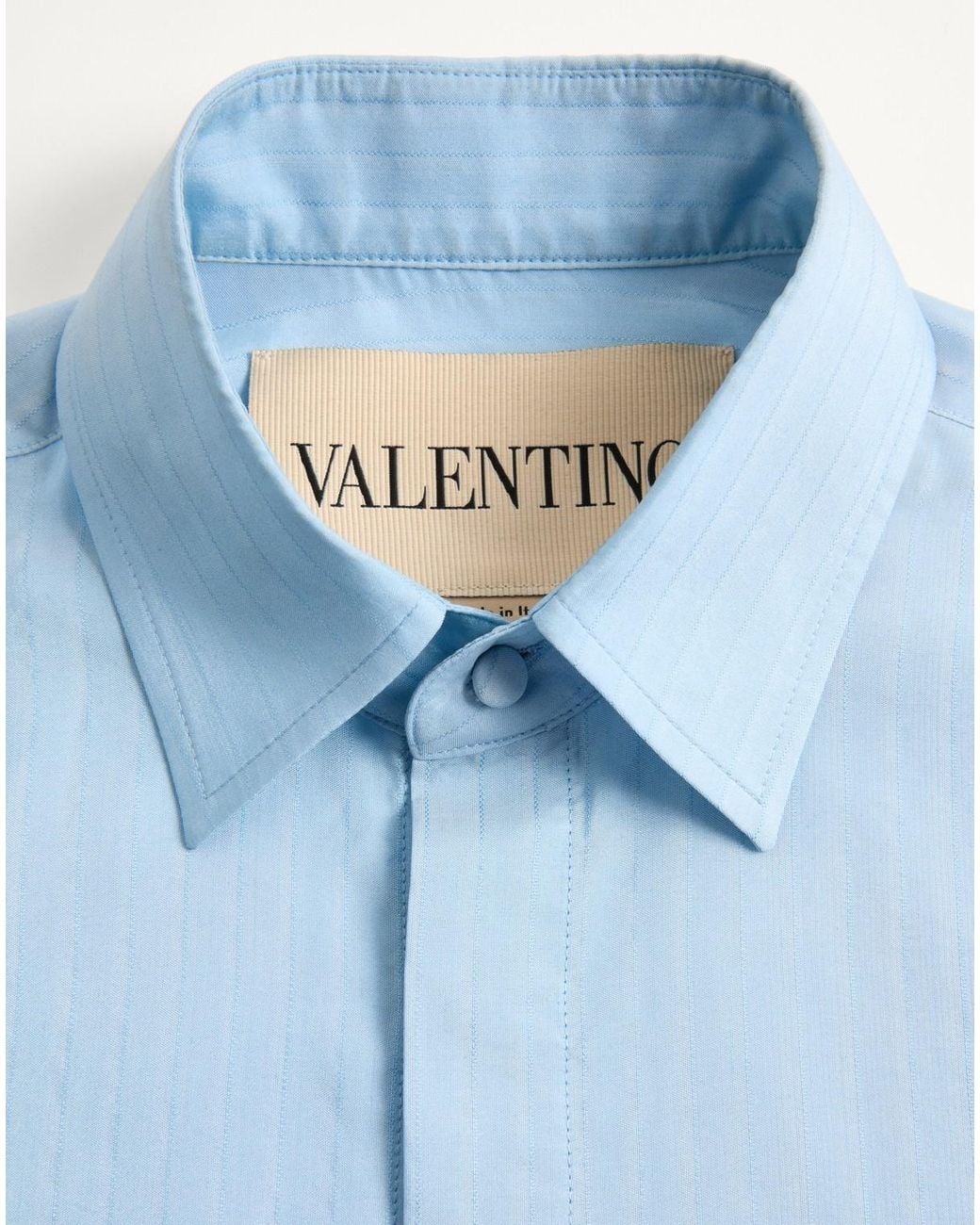 Valentino Blue Striped Button-Up Shirt for men
