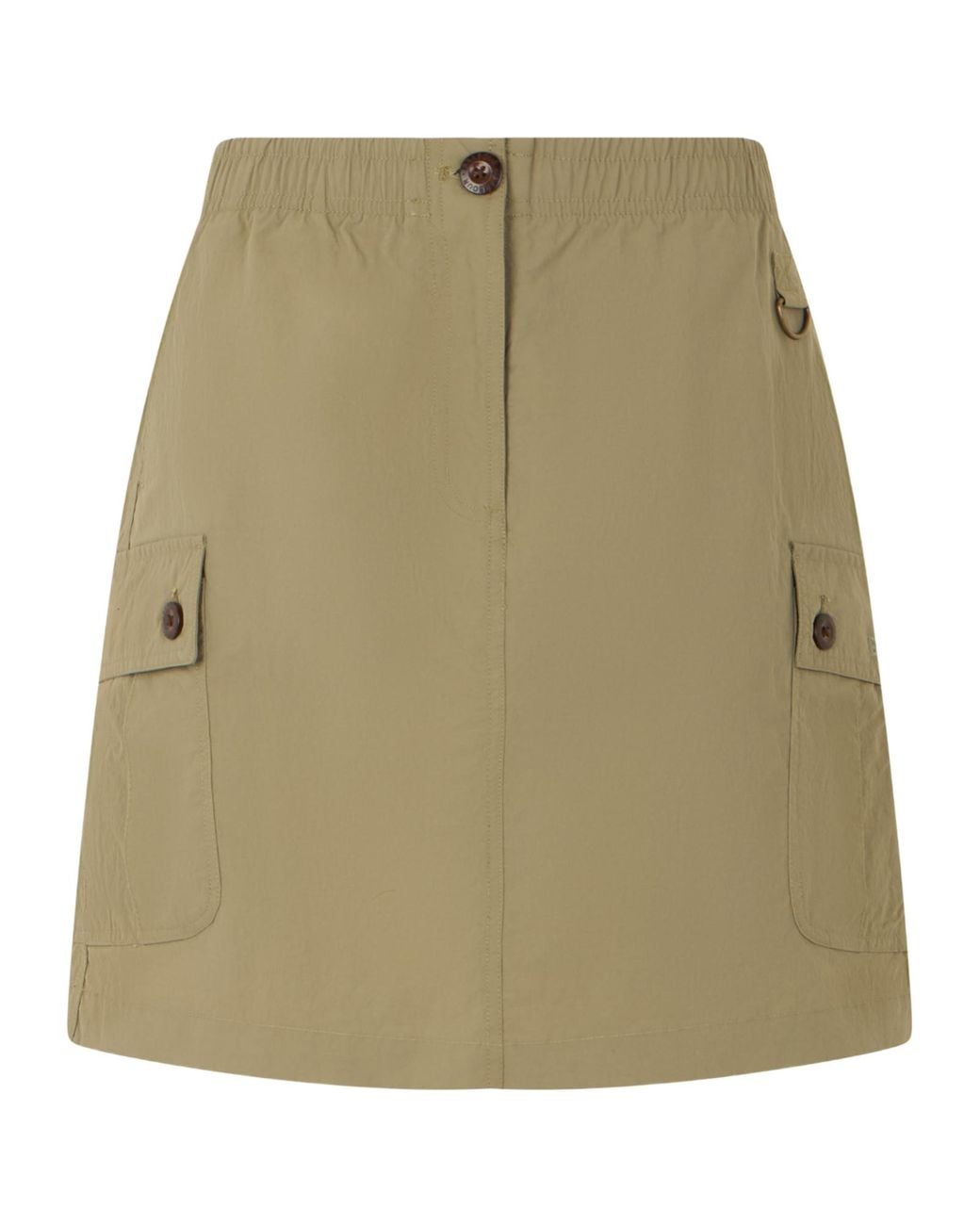 Barbour Green Cargo Elastic-Waist Mini Skirt