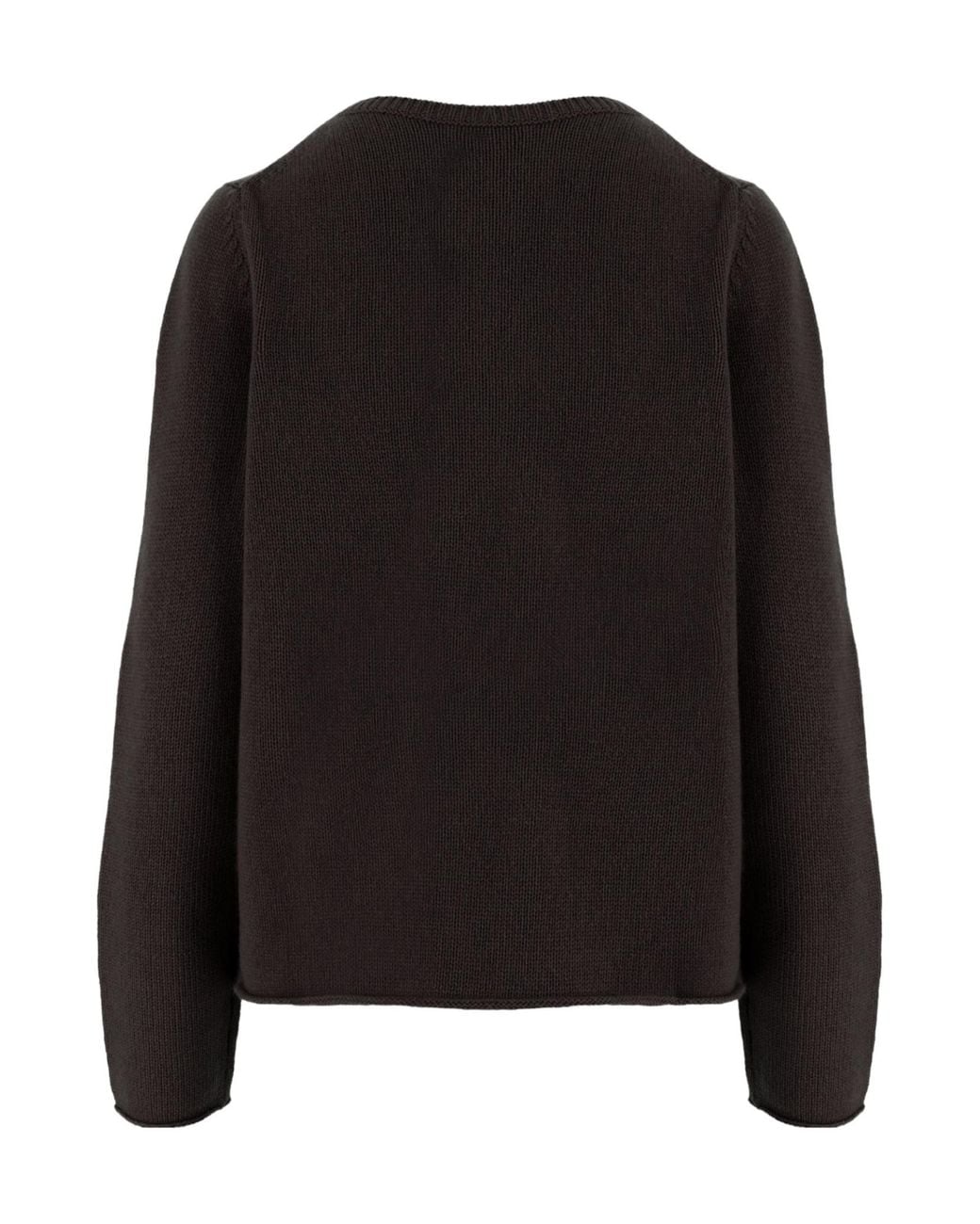 Allude Black Ribbed Cashmere Knitted Sweater