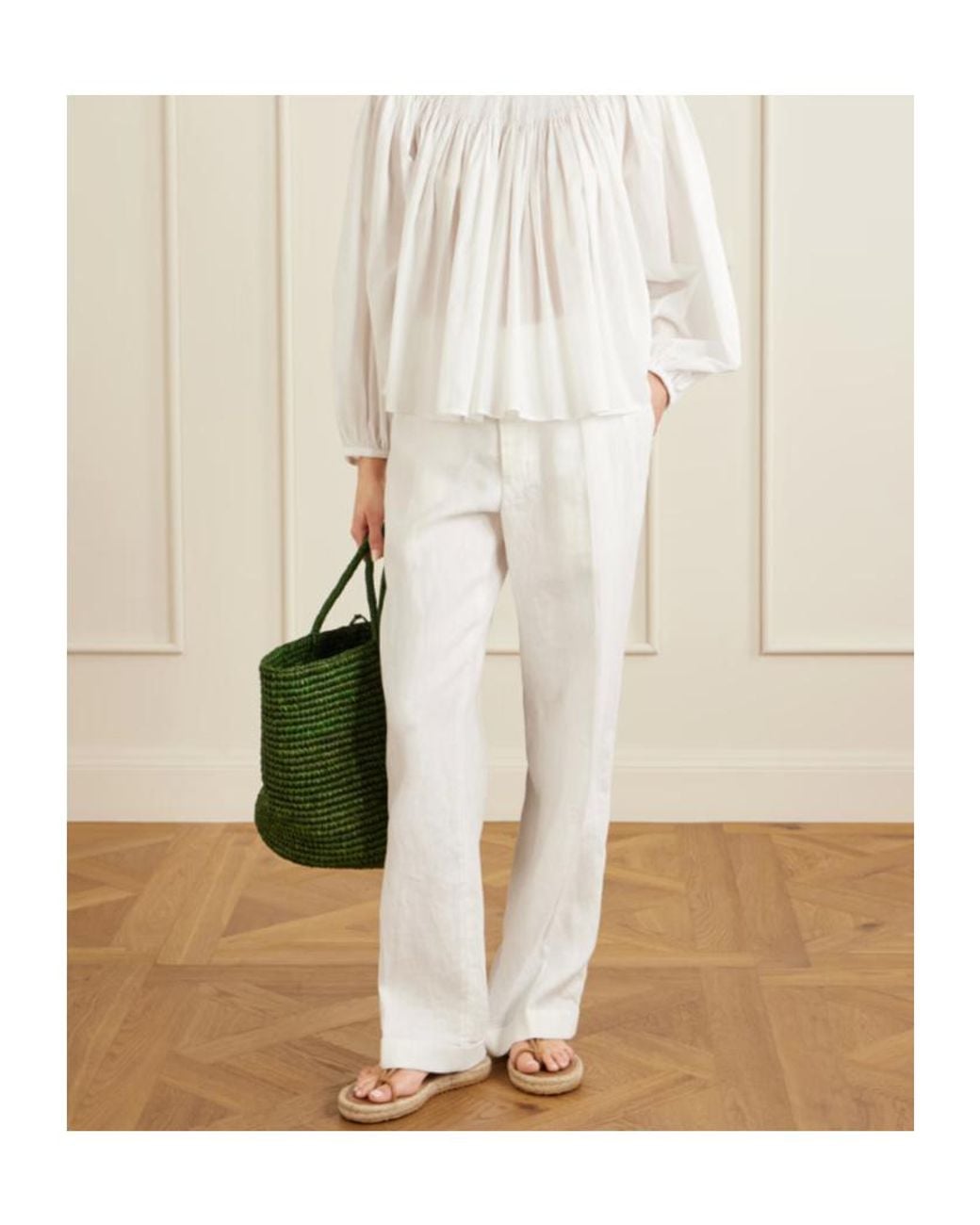 Polo Ralph Lauren White Straight Relaxed Trousers