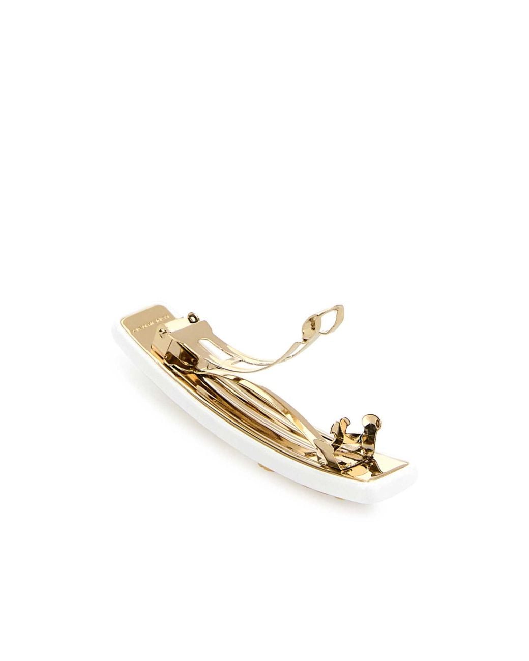 Miu Miu White Logo-Plaque Clip Fastened Hair Clip