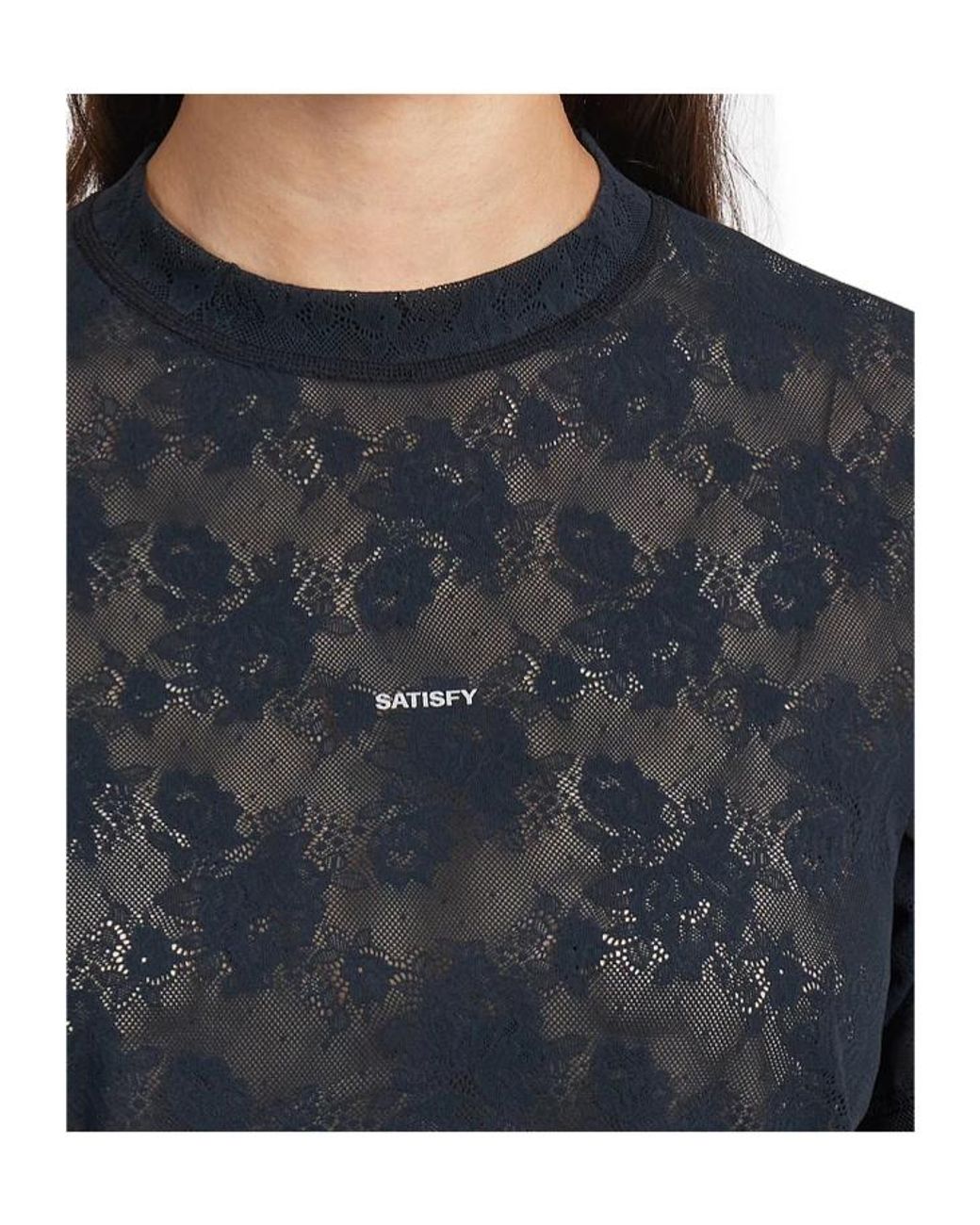 Satisfy Black Spacelace Sheer T-Shirt