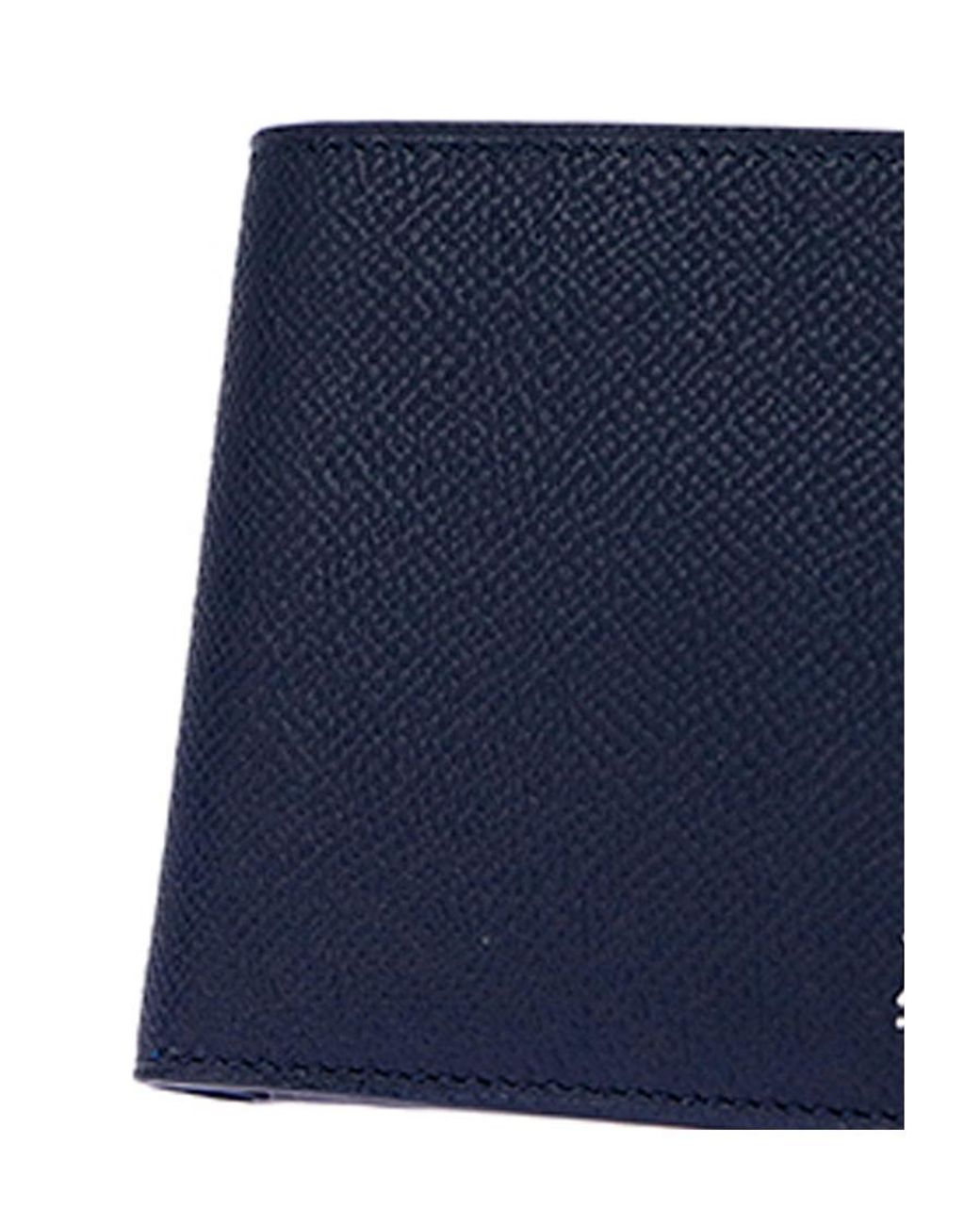 Dunhill Blue Logo Double Fold Wallet for men