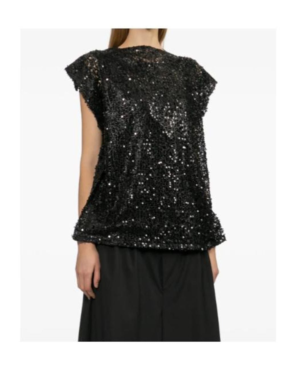Junya Watanabe Black Sequin-Embellished Top