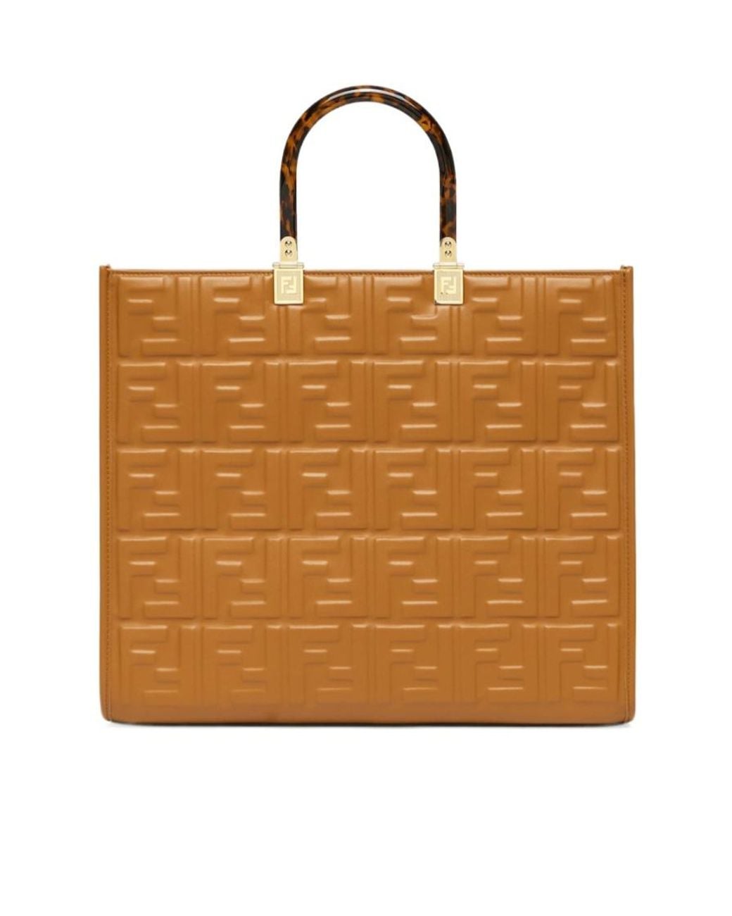 Fendi Brown Monogram Embossed Tote Bag