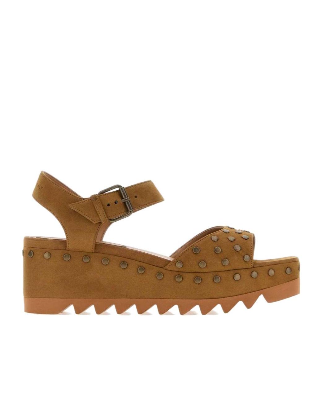 Stella McCartney Brown Ankle Strap Platform Sandals